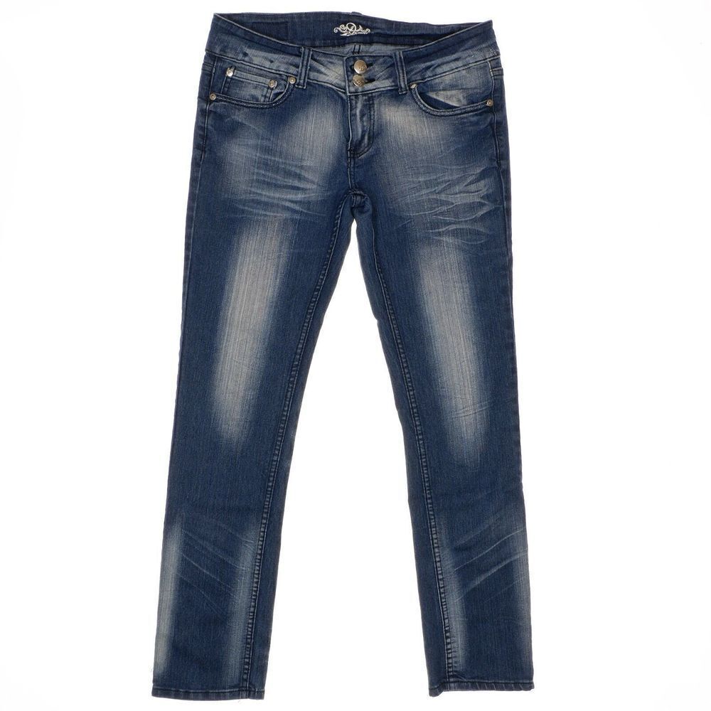 Do Denim Slim Leg Skinny Jeans Size 9 Juniors Embellished Blue Measures 32x29.5